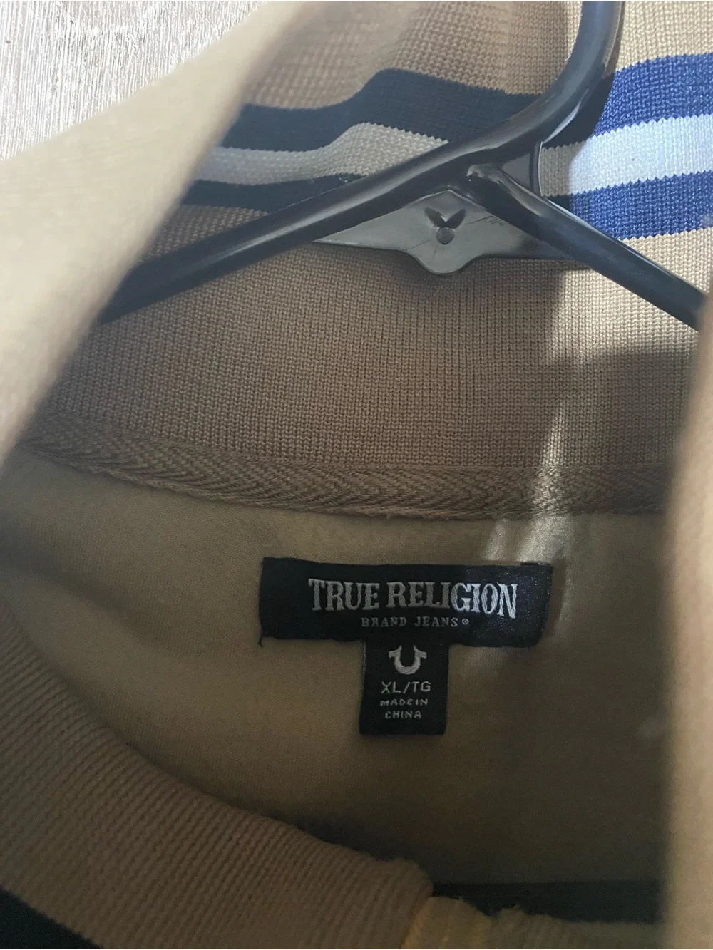 True Religion Velour World Tour Track Jacket Travertine Tan Men's XL Vintage